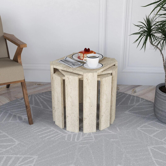 Tatil settbord 38 cm - Travertin