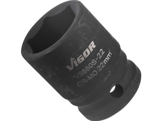 Vigor V5550s-22, Stikkontakt, 1/2", Metrisk, 1 Hoder, 22 Mm, Matt Vigor V5550s-22, Stikkontakt, 1/2", Metrisk, 1 Hoder, 22 Mm, Matt