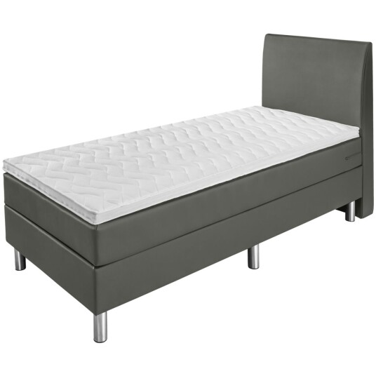 VEGA Kontinentalseng Comfort stofftrekk glatt gavl; 180x200x60 cm BxLxH; Mørkegrå; Fast