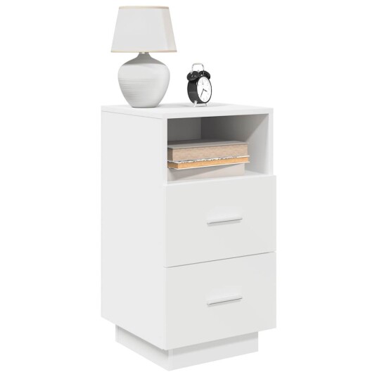  Nattbord 2 stk med 2 skuffer hvit 36x36x68 cm 8721158574589