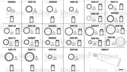 O-ring, reparasjonssett VALEO 698929