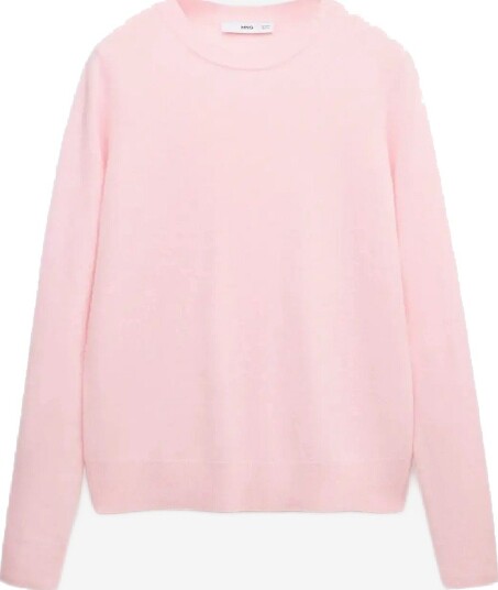 Mango 100% Cashmere Round Neck Sweater   LT PASTEL PINK   XS