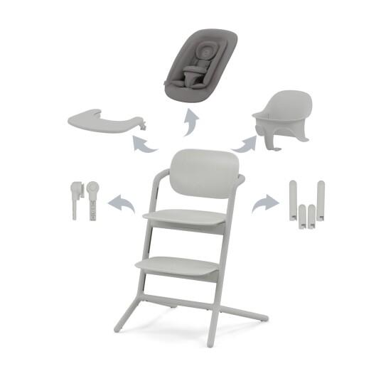 Cybex, Spisestol, Lemo Chair, 4i1 Pakke - Suede Grey Cybex, Spisestol, Lemo Chair, 4i1 Pakke - Suede Grey
