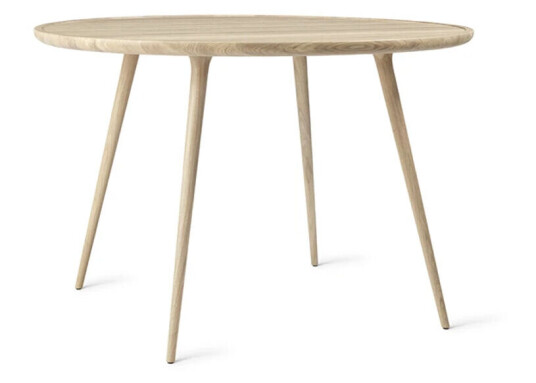 Mater Accent matbord rundt eik hvitpigmentert matt lakk,ø110 cm