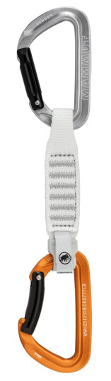 Mammut Sender Keylock 12 Cm Quickdraw Straight Gate/bent Gate, Light Grey-gold
