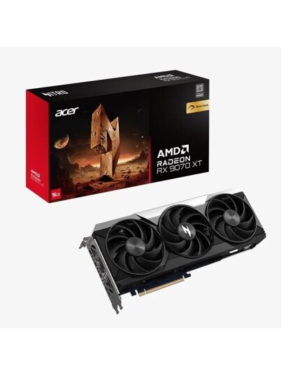 Acer Radeon RX 9070 XT Nitro OC Grafikkort 16GB GDDR6 med Aktiv Kjøling Acer Radeon RX 9070 XT Nitro OC Grafikkort 16GB GDDR6 med Aktiv Kjøling