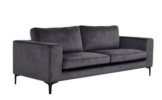 Venture Design Bolero 3-seter sofa Mørkegrå fløyel Natur