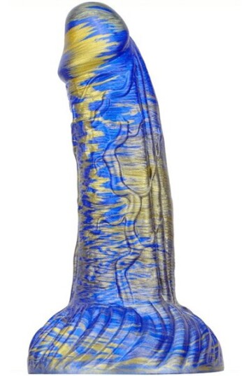 Metallic Fantasy Dildo Gentax Blue/Gold 18,5 cm
