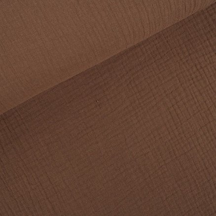 Balsløw Crepe stoff i bomull 135cm 025 Medium Brown 50cm