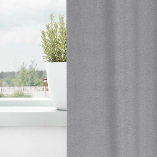 Gardiner med gardiner 2 pcs Lysegrå Polyester Gardiner med gardiner 2 pcs Lysegrå Polyester