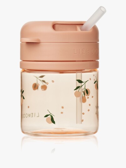 Liewood Pavia Kopp med sugerør 280ml Peach / Sea shell