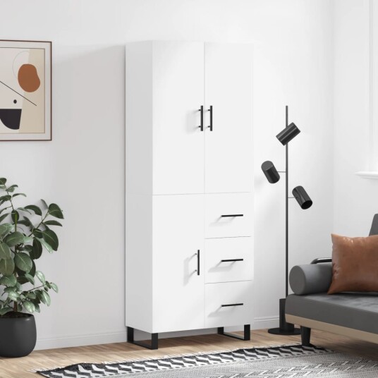 vidaXL Highboard hvit 69,5x34x180 cm konstruert tre 8720845411725 vidaXL Highboard hvit 69,5x34x180 cm konstruert tre 8720845411725