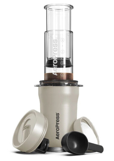 Aeropress Coffee Maker - Go Plus - Cream Aeropress Coffee Maker - Go Plus - Cream