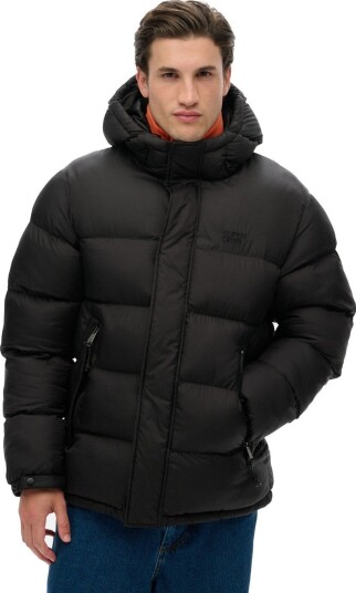 HOODED TECH PADDED JKT Black S  Vinterjakker