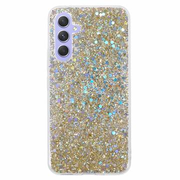 Samsung Galaxy A54 5G Glitter Flakes TPU-deksel Gull