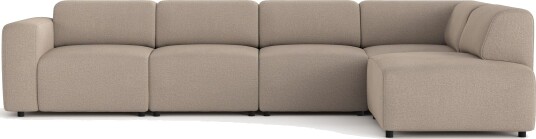 Torvasen 5 seters sofa med divan høyre i stoff Greige