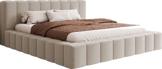 Orvinel Sengeramme 140x200 cm med Oppbevaring Beige