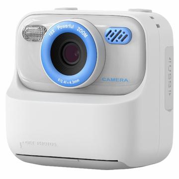 P79 Digitalkamera med øyeblikkelig utskrift for barn dobbelt objektiv 1080P 32GB Hvit