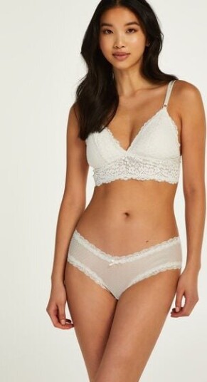 Hunkemöller Brasiliansk truse V shape Mesh Hvit