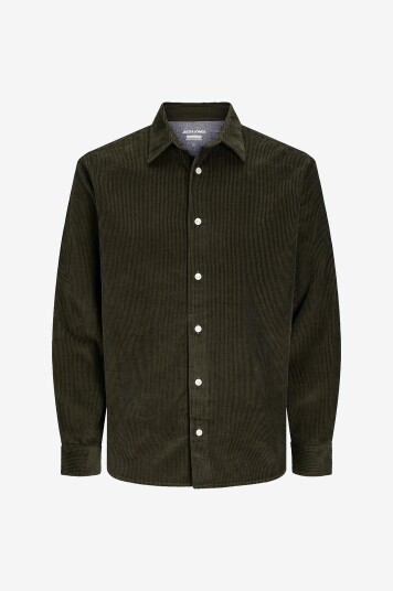 Jack & Jones - Overtreksskjorte jjCorduroy Overshirt LS - Grønn