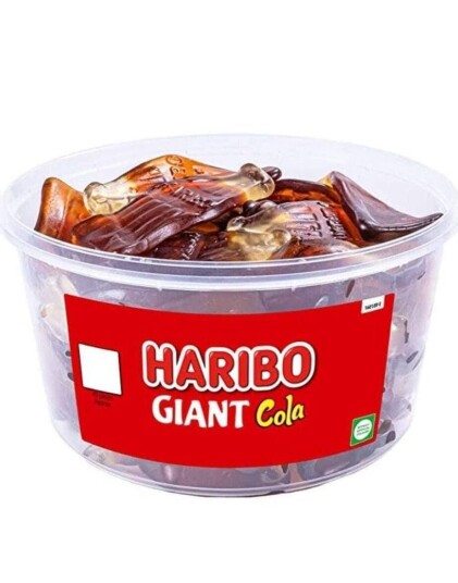 Haribo Giant Cola   Boks med Store Vingummi Colaflasker 720 gram