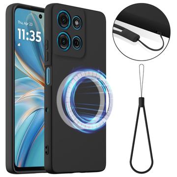 Motorola Moto G86 Power Liquid Silikondeksel MagSafe kompatibel Svart