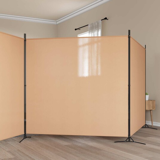 vidaXL 4-panel romdeler Beige 525 x 180 cm Stoff