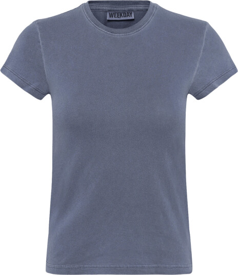 Weekday Slim Short Sleeved Cotton T Shirt Blue XXS