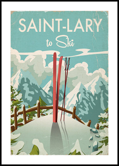 Saint Lary Ski Poster Plakat Plakat / 100x150cm