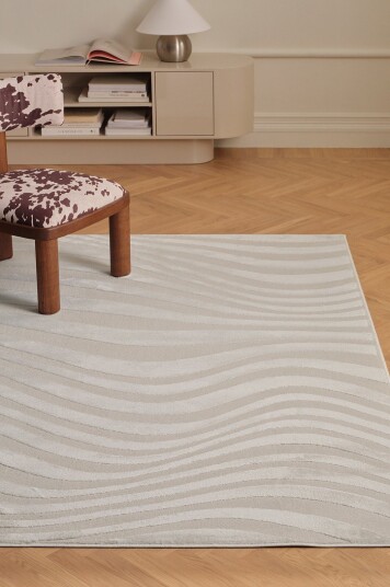 &Home   Teppe Pansy Swirl   Hvit