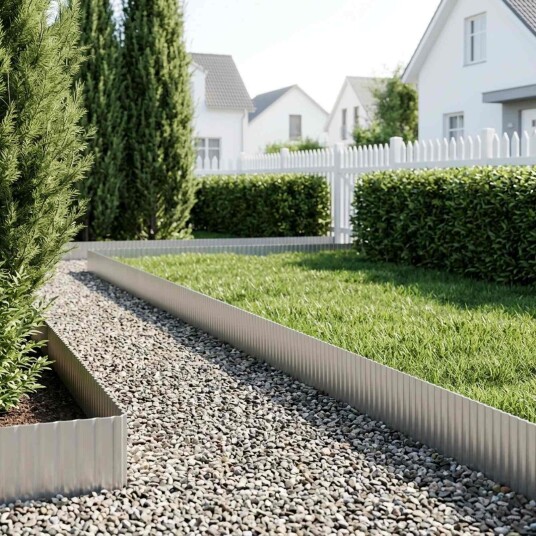 vidaxl Gjerdekant 10 m x 30 cm Galvanisert stål Sølv