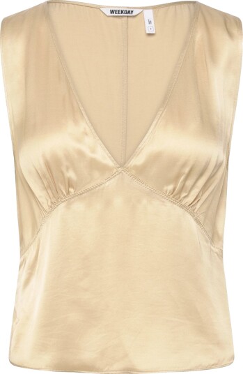 Weekday Satin Top   Cream   L