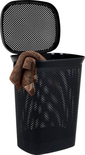 Bathroom Solutions Kleskurv Med Lokk 60 L, Svart