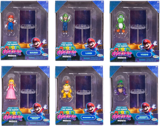 Super Mario Galaxy Movie Minifigures with Star Launcher Accessory 12pc Wave 1 Assortment