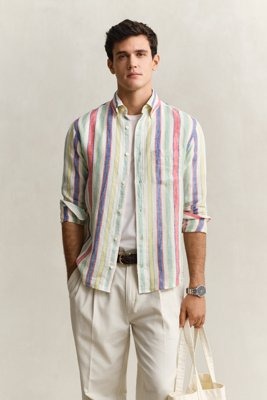 GANT Reg Multistripe Linen Shirt   Multi/patterned   XXL