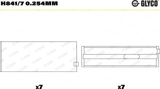 Veivaksellager GLYCO H841/7 0.254mm