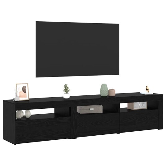 TV møbler 2 pcs Svart eik 180 x 35 x 40 cm Konstruert tre