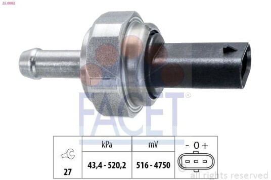 FACET 25.0002 Sensor, avgasstrykk FACET 25.0002 Sensor, avgasstrykk