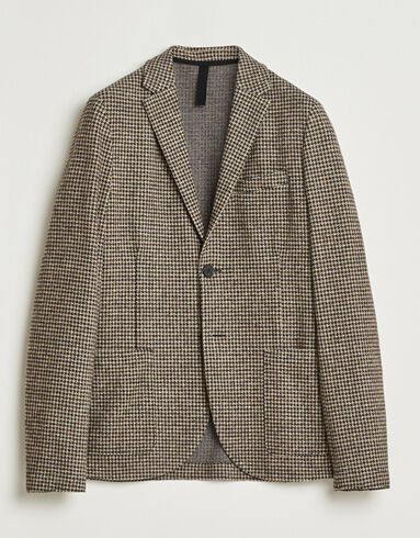 Harris Wharf London Two Button Houndstooth Blazer Beige