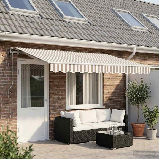 vidaXL Uttrekkbar markise Lys Grå og Hvit 400 × 350 cm