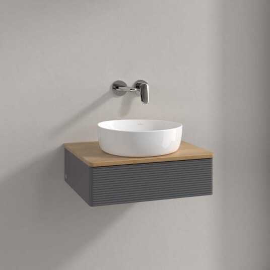 Villeroy & Boch Antao Servantskap med 1 skuff 60x50x19 cm u/lys Antrasitt/Eik
