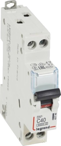 Legrand Automatsikring DX3 C 40A 1P+N, 1M, 6/10kA