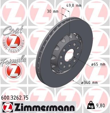 Bremseskive ZIMMERMANN 600.3262.75