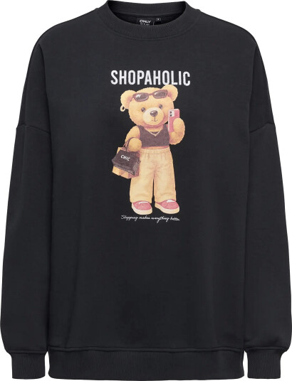 ONLY Onlbila L/S Bear O Neck Swt Black S