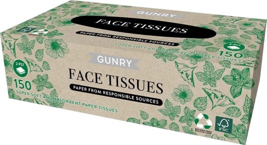Gunry Face Tissues 150 stk Gunry Face Tissues 150 stk