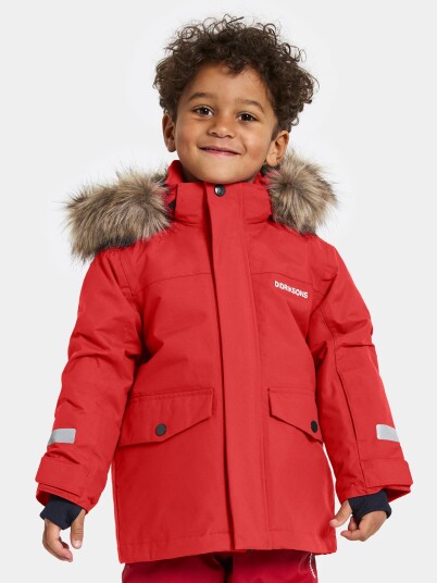 Didriksons Kids' Bjärven Parka 4 Pomme Red 110