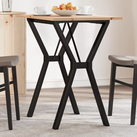 Spisebord Y-ramme 80x50x75 cm heltre furu og støpejern 3282716