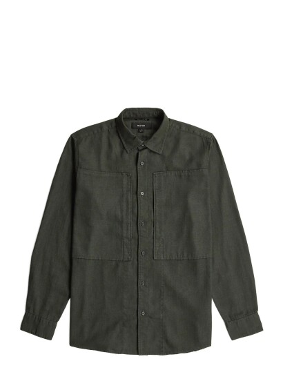 G Star Panelled Pkt Regular Shirt L\S Brown XL