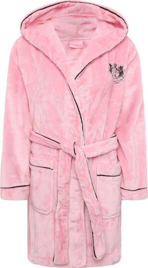 Juicy Couture Lottle Crest Plush Robe JUICY PINK L