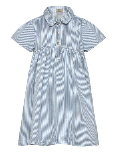 Copenhagen Colors Y/D Stripe Dress W. Frill Sleeves Blue 146